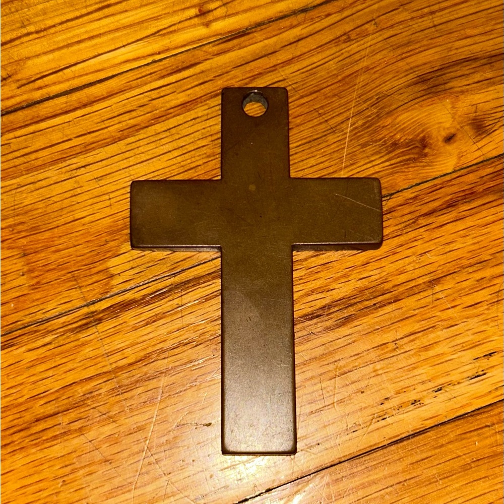VIntage Brown Bakelite Cross Pendant
